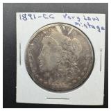 Key Date 1891-CC Morgan Silver Dollar