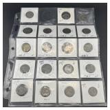 Sheet of 20 silver Jefferson war nickels