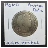 1906-O Barber Silver Half Dollar