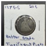 Rare 1875-s 20 Cent Silver Piece