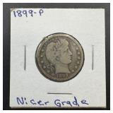 1899 Barber Silver Quarter
