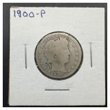 1900 Barber Silver Quarter