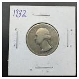 1932 Silver Washington Quarter