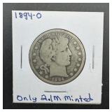 1894-O Barber Silver Half Dollar
