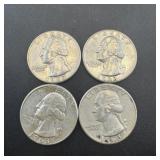 (4) 1963 Silver Washington Quarters