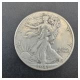 1941 Walking Liberty Silver Half Dollar
