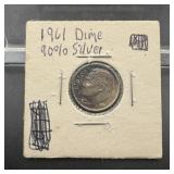 1961 Toned Silver Dime