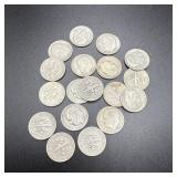 (18) 1953 Silver Roosevelt Dimes