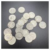 (21) 1957 Silver Roosevelt Dimes