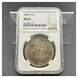 1885-O MS63 Morgan Silver Dollar