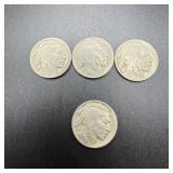 (4) 1934 Buffalo Nickels- (1) D, (4) P