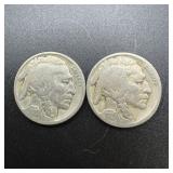 (2) 1920 Buffalo Nickels