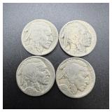 (4) 1927 Buffalo Nickels