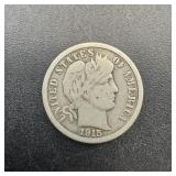 1915 Higher Grade Barber Silver Dime