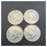 (4) 40% Kennedy Silver Half Dollars
