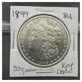 1899 Morgan Silver Dollar, Key, 330,000 Minted