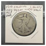 1919 Walking Liberty Silver Half Dollar
