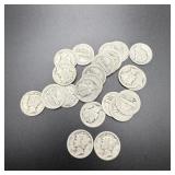 (2) 1920-d & (21) 1920 Silver Mercury Dimes