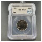 1965 Ms67 Washignton Silver Quarter