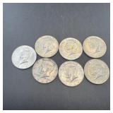 (7) 40% Kennedy Silver Half Dollars