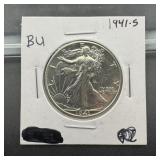1941-S Walking Liberty Silver Half Dollar Better G