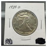 1939-D Walking Liberty Silver Half Dollar