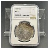 1887 MS63 Toner Morgan Silver Dollar