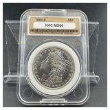 1884-S NAC MS66 Morgan Silver Dollar Rare