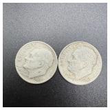 (2) 1955 Silver Roosevelt Dimes