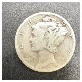 No Date Mercury Silver Dime - Unreadable