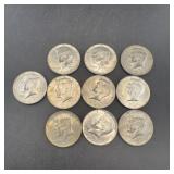 (10) 40% Kennedy Silver Half Dollars