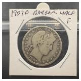 1907-d Barber Silver Half Dollar