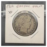 1912 Barber Silver Half Dollar