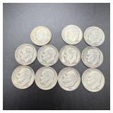 (11) 1951 Silver Roosevelt Dimes