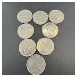 (8) Canadian Quarters (1974-1981)