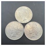 (3) 1922 Peace Dollars (silver)