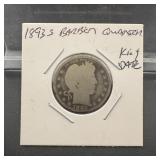 1893-s Barber Silver Quarter Better Date