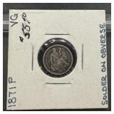1871-P Seated Silver Half Dime