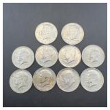 (10) 1964 Kennedy Silver Half Dollars
