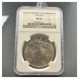 1922 Ms63 Peace Silver Dollar