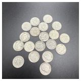 (19) 1954 Silver Roosevelt Dimes