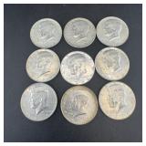 (10) 1966 40% Silver Kennedy Half Dollars