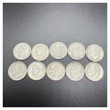 (10) 1959 Silver Roosevelt Dimes