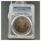 1885 MS63 Toner Morgan Silver Dollar
