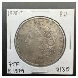 1878 7 Tail Feather Morgan Silver Dollar