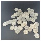 (62) 1964-d Silver Washington Quarters