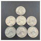 (7) 1963-d Silver Washington Quarters