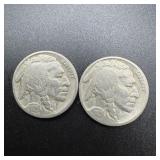 (2) 1928 Buffalo Nickels