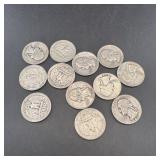 (12) Earlier-date Washington Silver Quarters