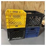 Four milk crates